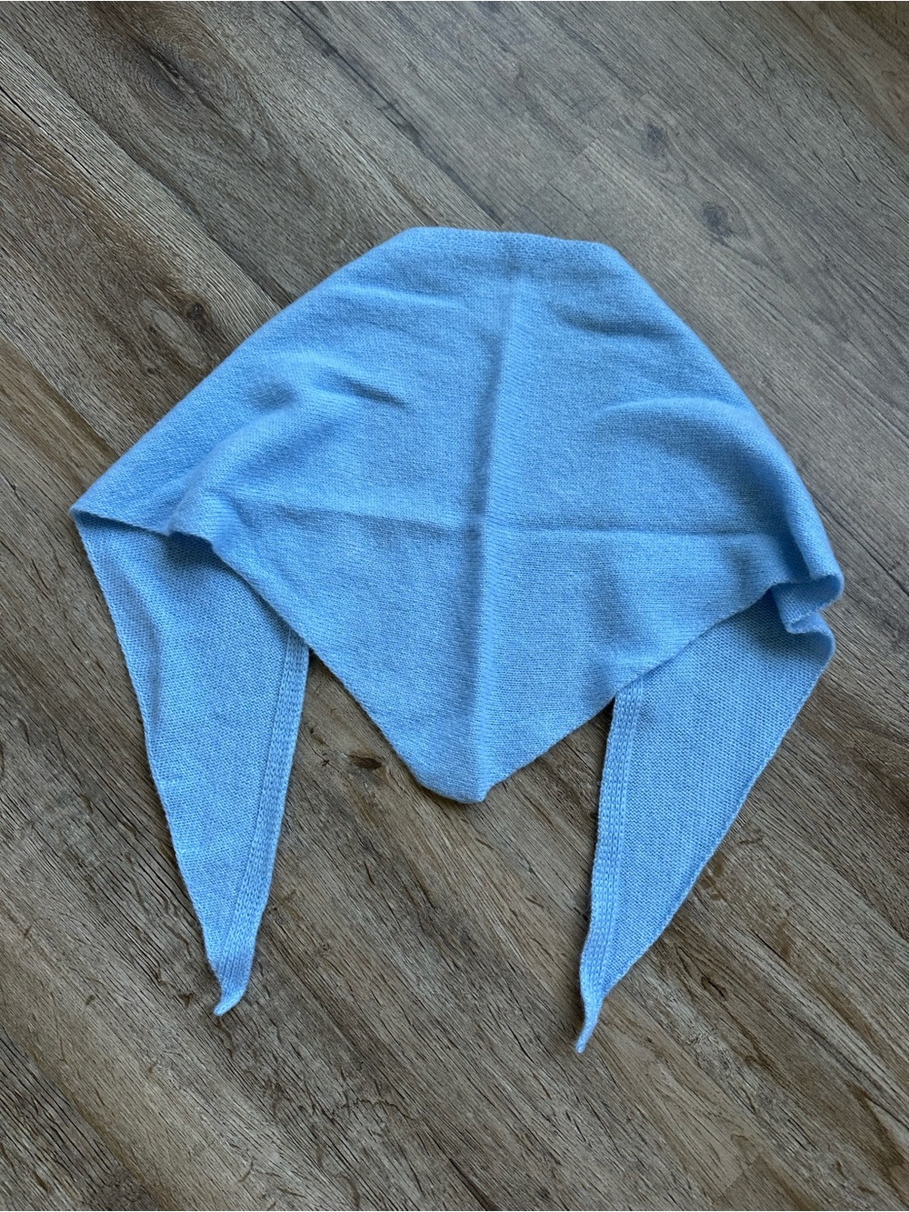 Wool Blue Triangle Scarf - Picture 5 of 5